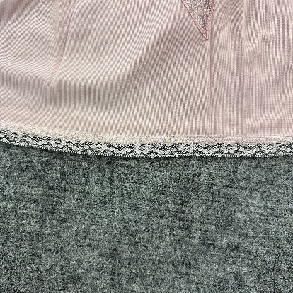 Vintage 80s Slip Pink Medium Butterfly Lace Half Satiny Feminine - Picture 2 of 7